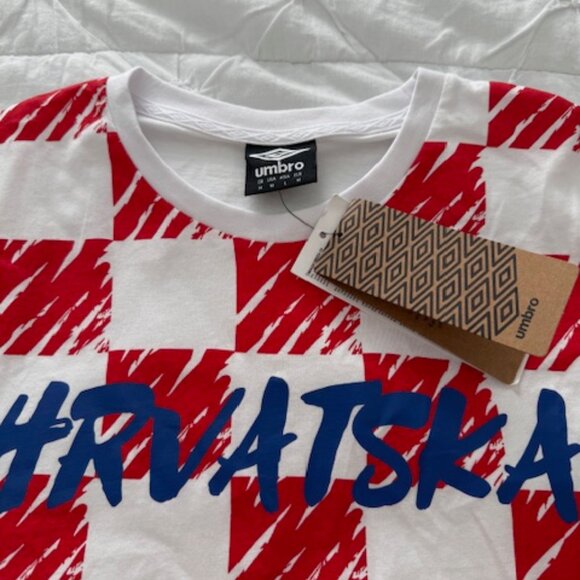 Umbro Croatia “Hrvatska” Checkered T-Shirt (Medium, New with Tags) - Picture 2 of 6